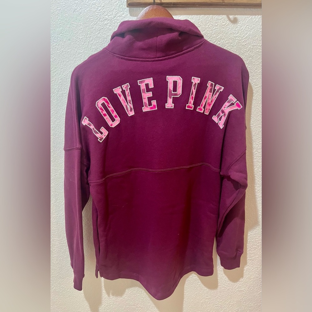 PINK maroon hoodie/sweatshirt with pockets